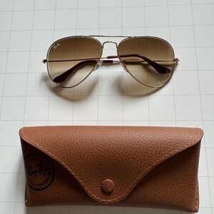 Ray-Ban Brown Gradient Aviator Sunglasses